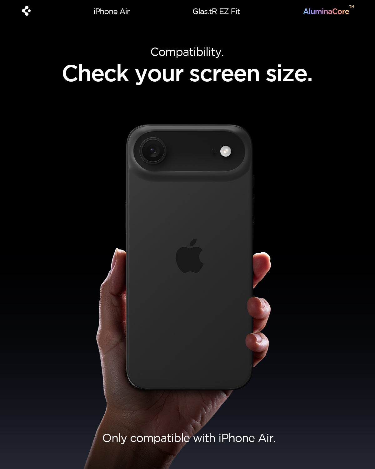 AGL09861 - iPhone 17 Air GLAS.tR EZ Fit | Sensor Protected showing the compatibility. Check your screen size. Only compatible with iPhone 17 Air