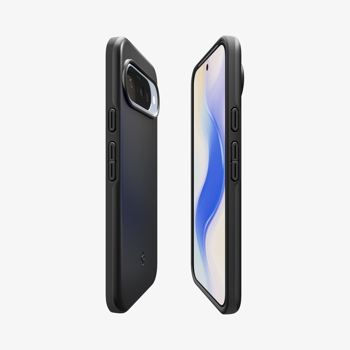 ACS09699 - Pixel 10, Pixel 10 Pro Thin Fit (MagFit) in black showing the sides, partial front and back