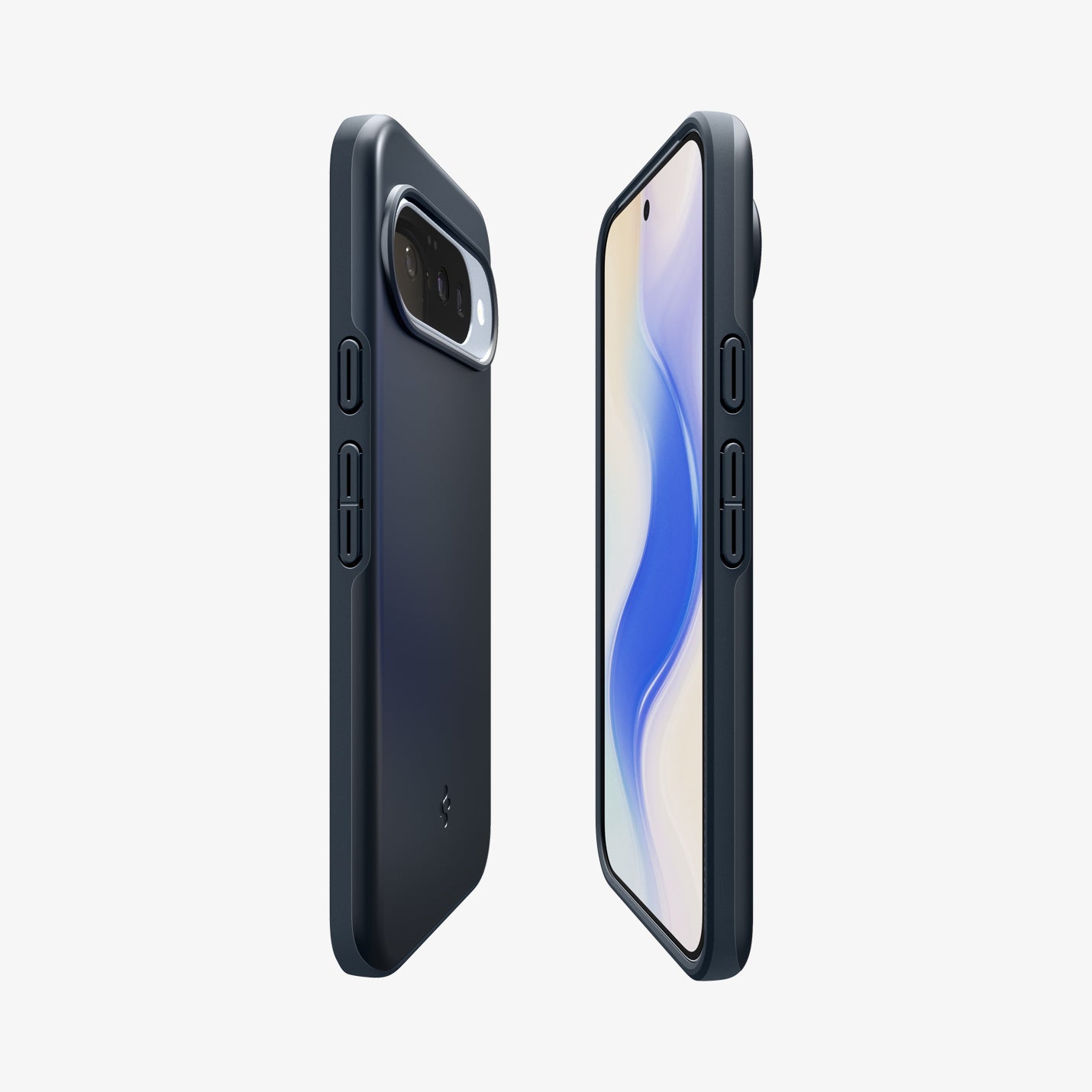 ACS09700 - Pixel 10, Pixel 10 Pro Thin Fit (MagFit) in Metal Slate showing the sides, partial front and back