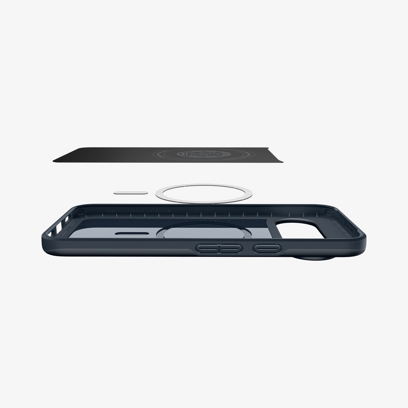 ACS09700 - Pixel 10, Pixel 10 Pro Thin Fit (MagFit) in Metal Slate showing the multiple layers of case with device