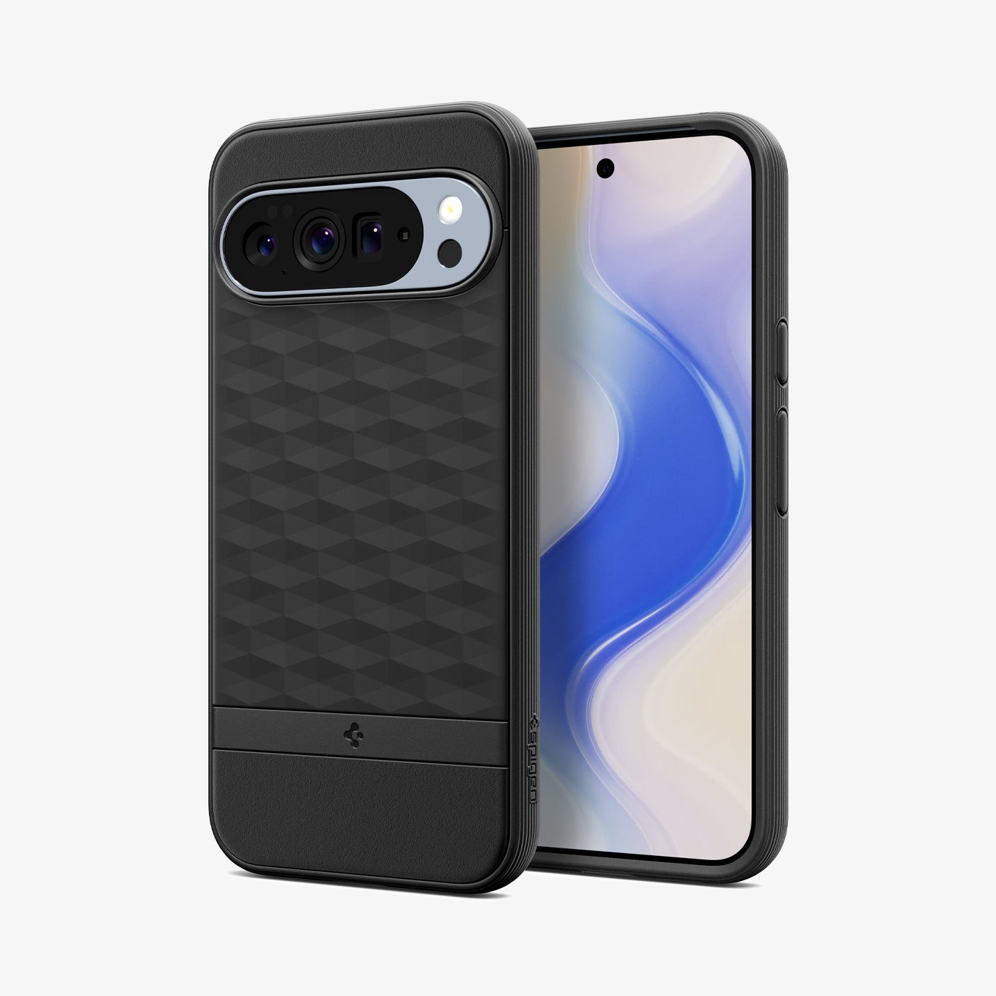 ACS09731 - Pixel 10 Pro XL Case Parallax (MagFit) in black showing the back and front
