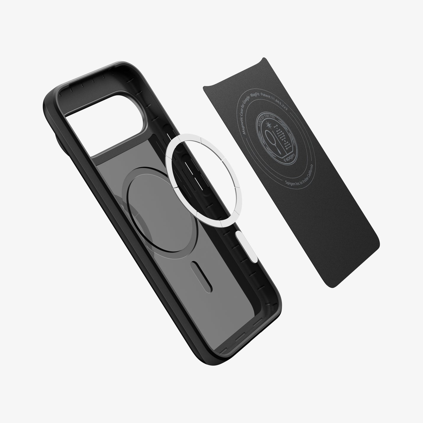 ACS09722 - Pixel 10 Pro XL Thin Fit (MagFit) in black showing the inside magnet ring layers