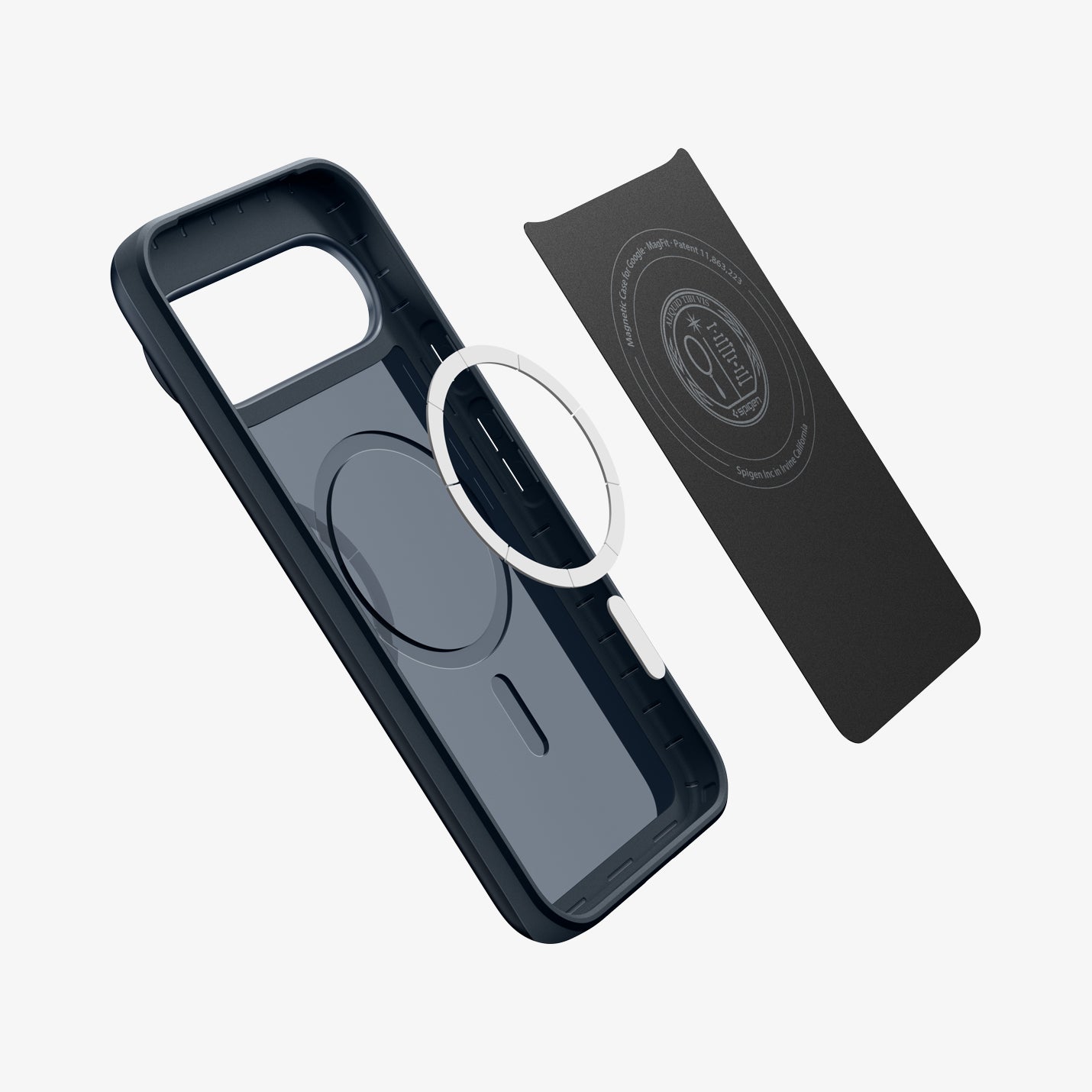 ACS09723 - Pixel 10 Pro XL Thin Fit (MagFit) in Metal Slate showing the inside magnet ring layers