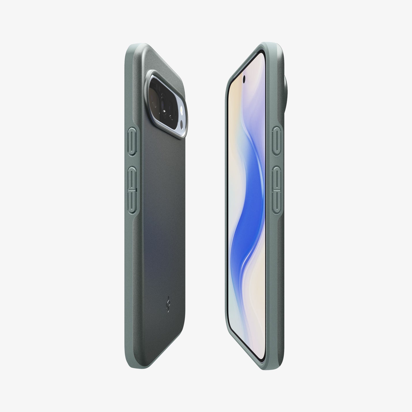 ACS09724 - Pixel 10 Pro XL Thin Fit (MagFit) in Sage Green showing the sides, partial front and back