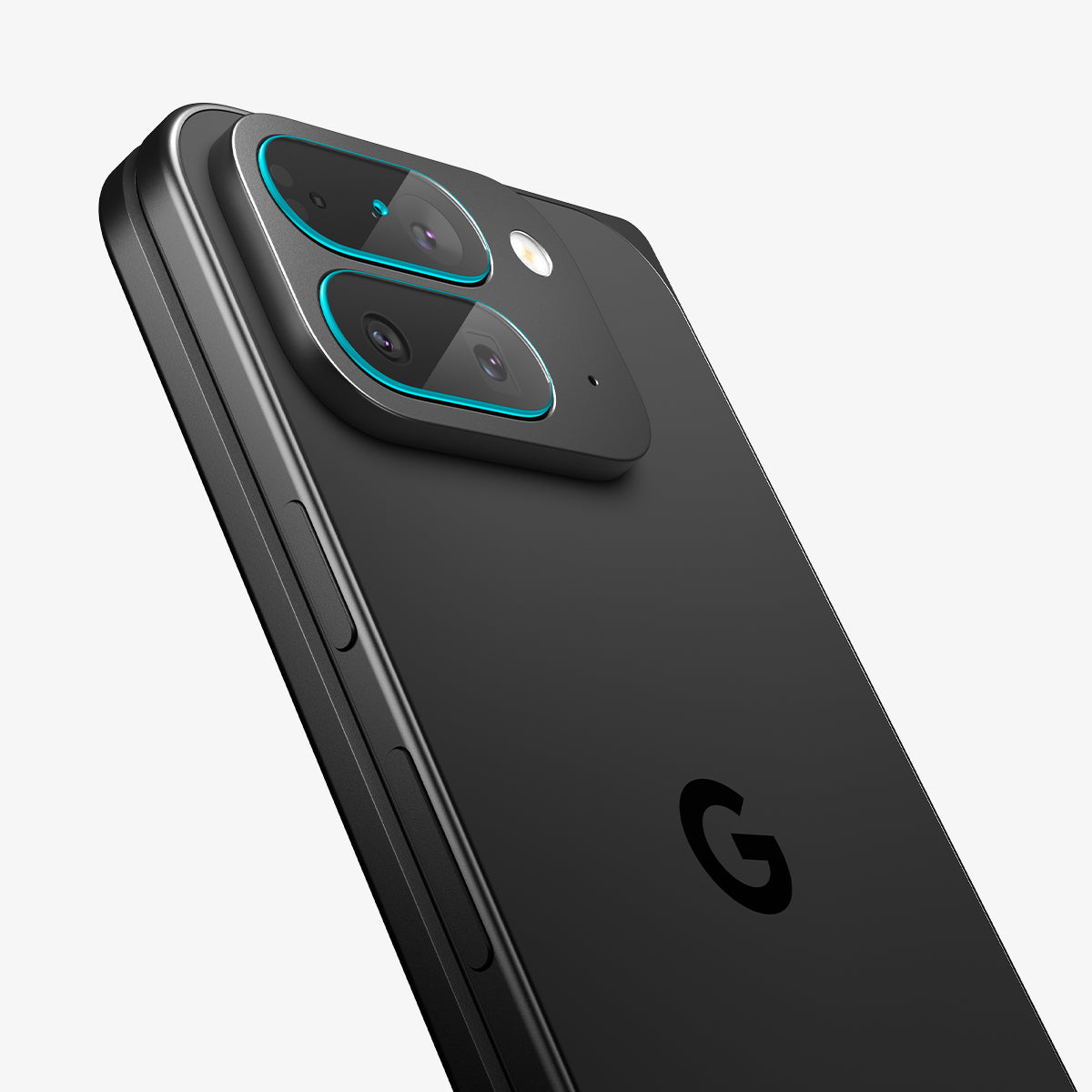 AGL09664 - Pixel 10 Pro Fold Optik EZ Fit Lens Protector showing the back, partial side with lens protector installed