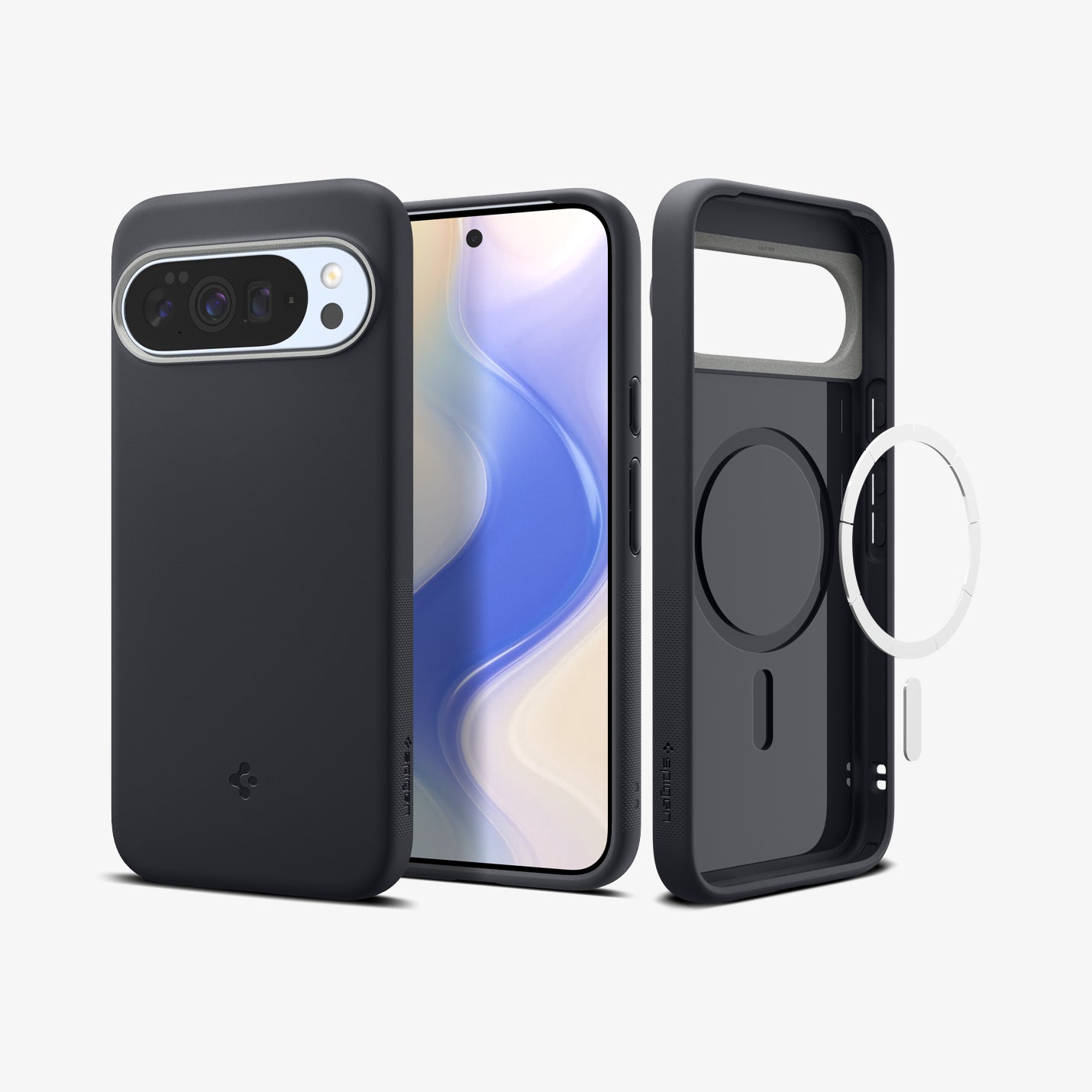 ACS09736 - Pixel 10 Pro XL Case Nano Pop (MagFit) in black sesame showing the back, front and inside