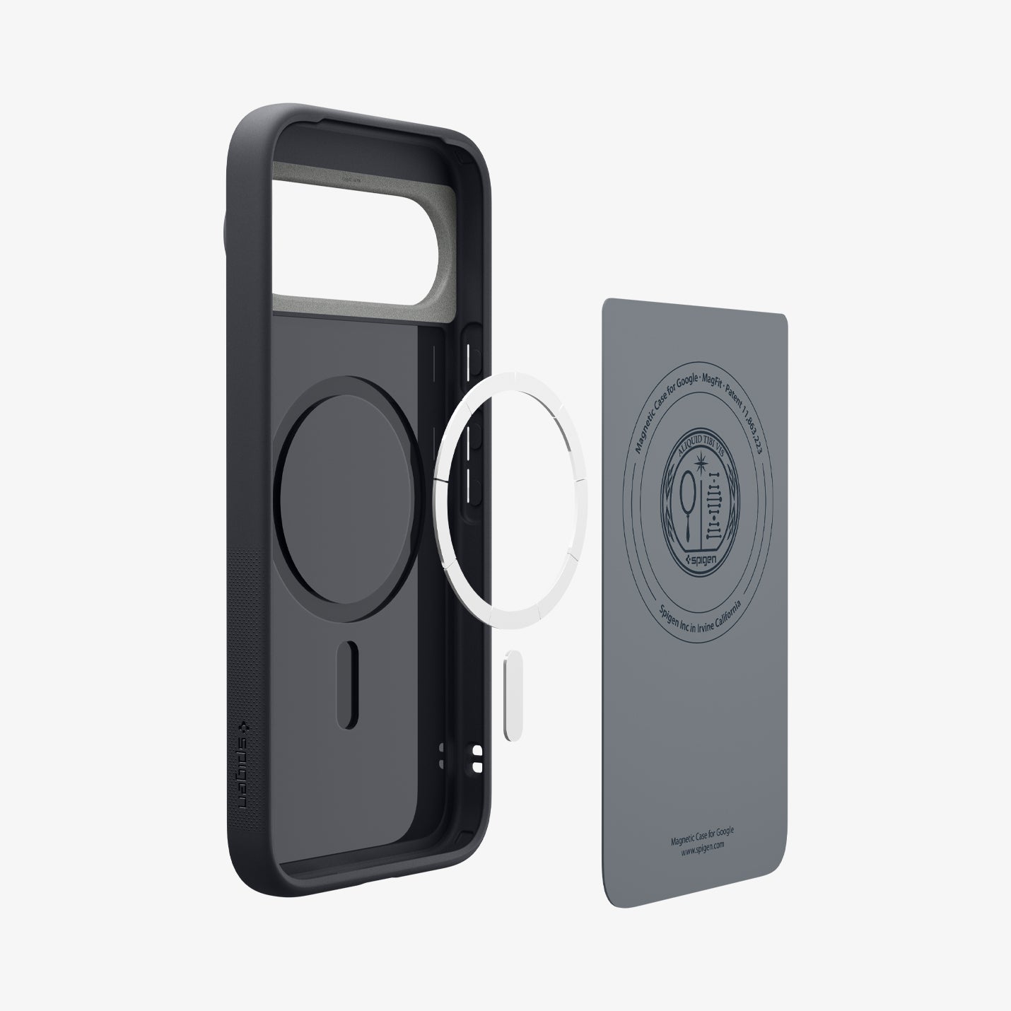 ACS09736 - Pixel 10 Pro XL Case Nano Pop (MagFit) in black sesame showing the inside layers of case