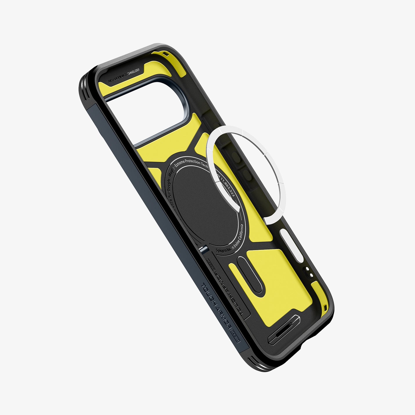 ACS09729 - Pixel 10 Pro XL Tough Armor AI (MagFit) in Metal Slate showing the inside magnet ring layers