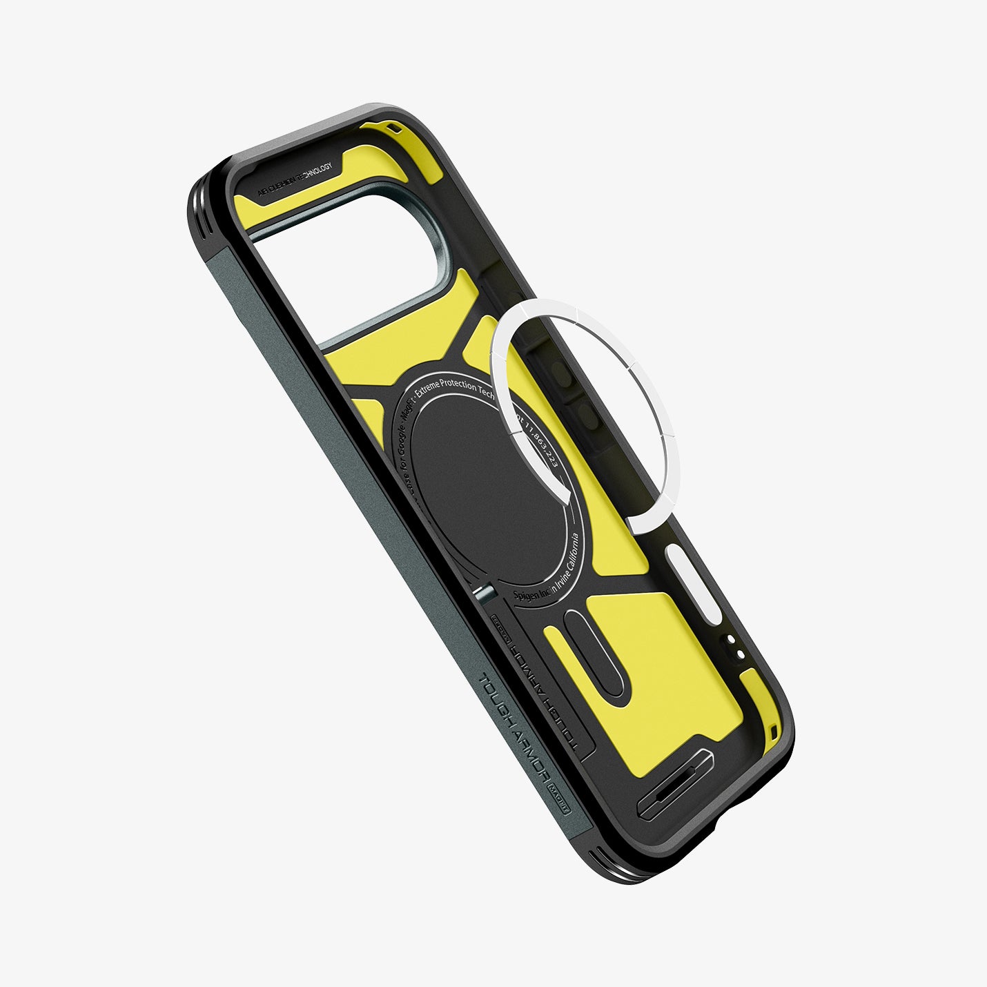 ACS09707 - Pixel 10 Pixel 10 Pro Tough Armor AI (MagFit) in Abyss Green showing the inside magnet ring layers