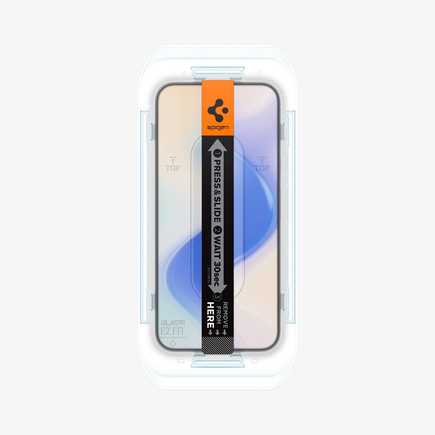 AGL08445 - Pixel 10 Pro XL GLAS.tR EZ Fit Screen Protector showing the front with ez fit tray installed onto device