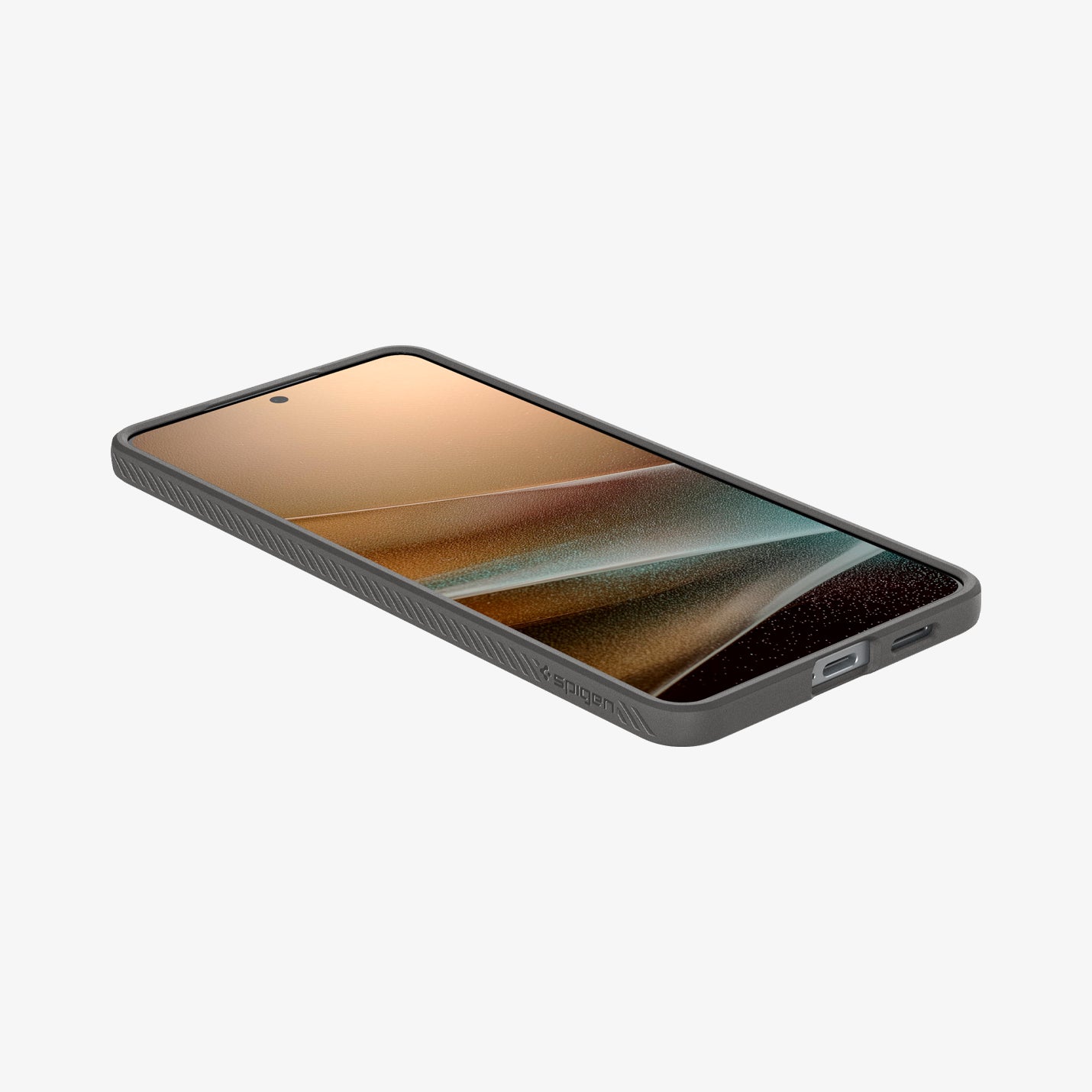 ACS09421 - Galaxy S25 Edge Case Liquid Air in Marble Gray showing the front, partial side and bottom