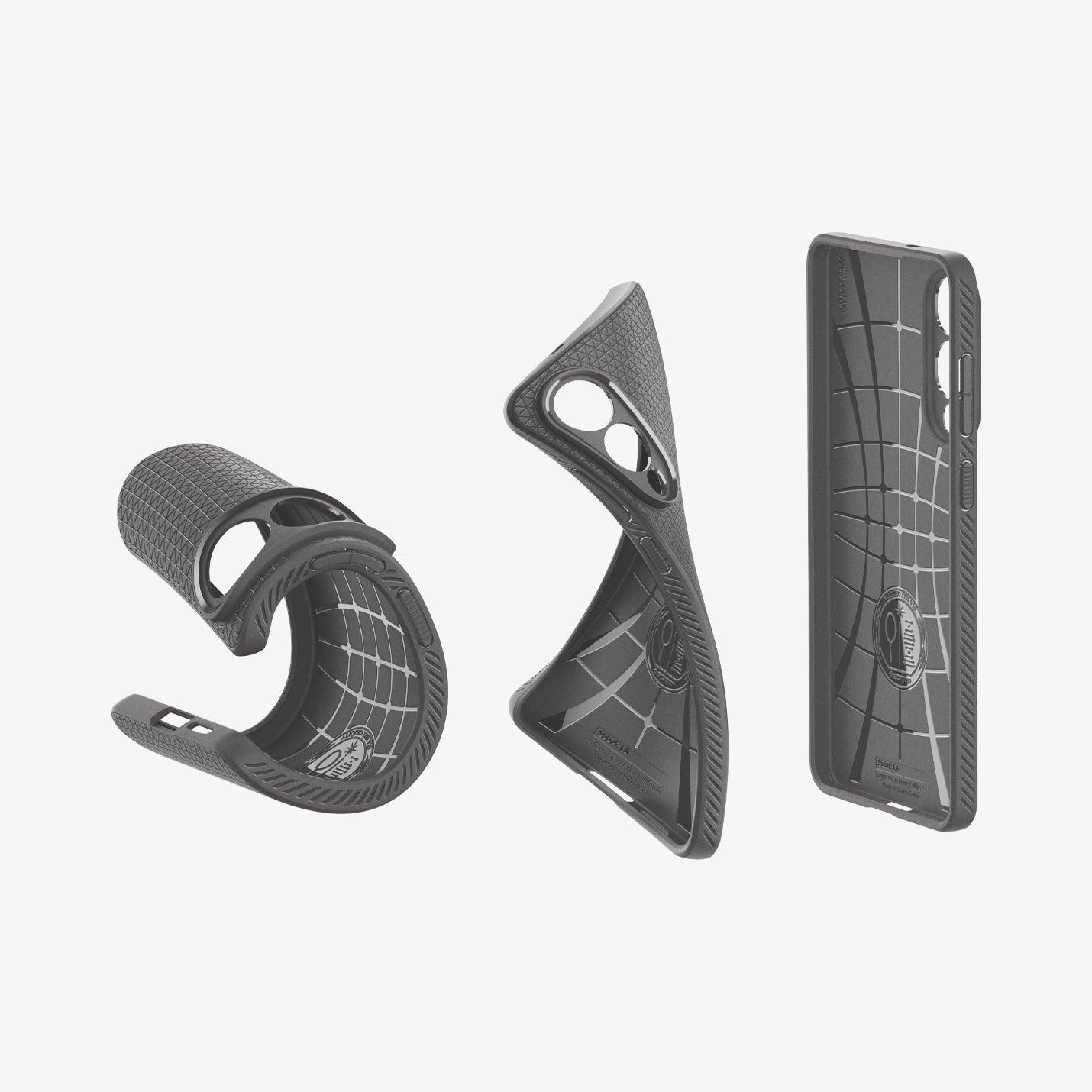 ACS09421 - Galaxy S25 Edge Case Liquid Air in Marble Gray showing the inner, partial back case showing flexibility