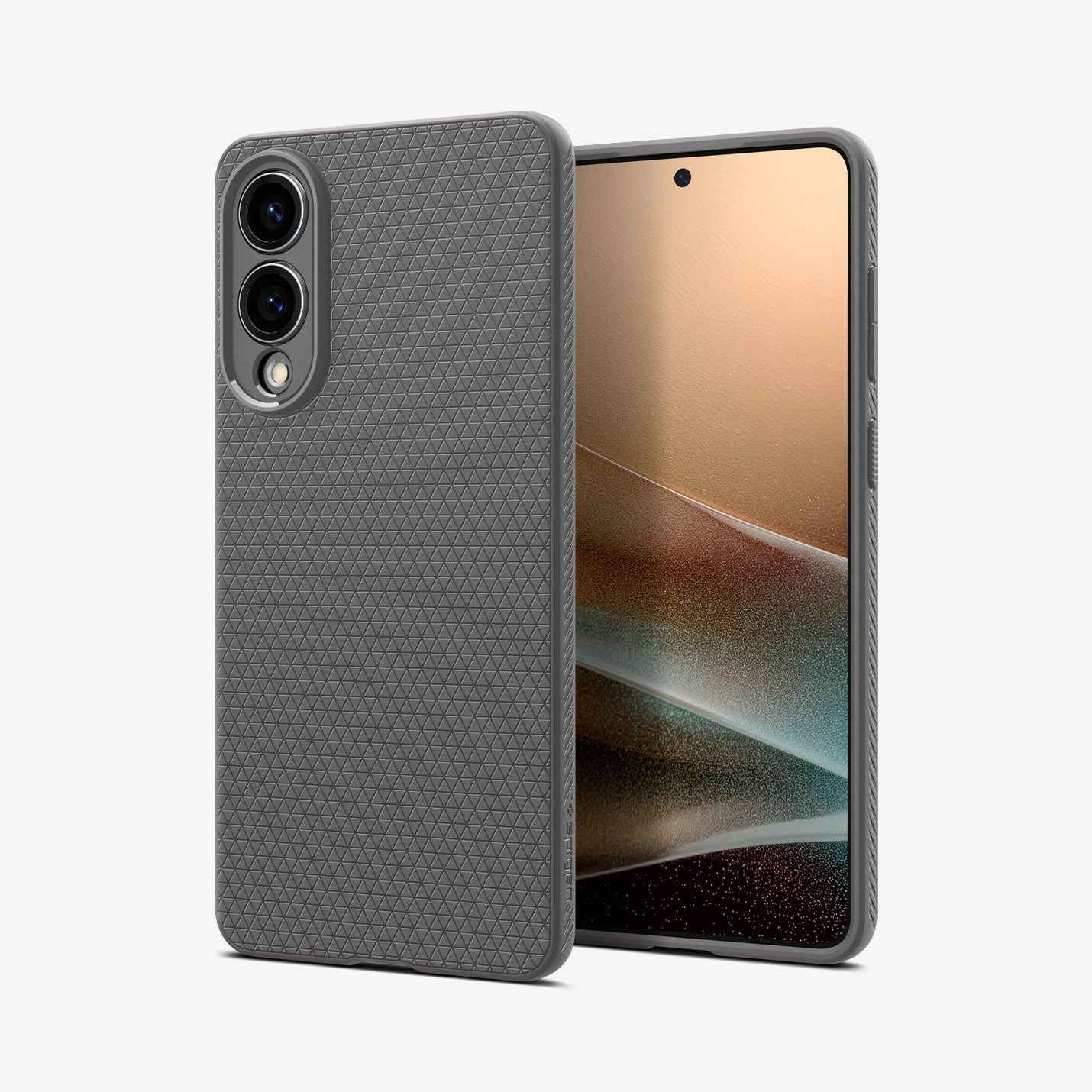 ACS09421 - Galaxy S25 Edge Case Liquid Air in Marble Gray showing the back, partial front and sides