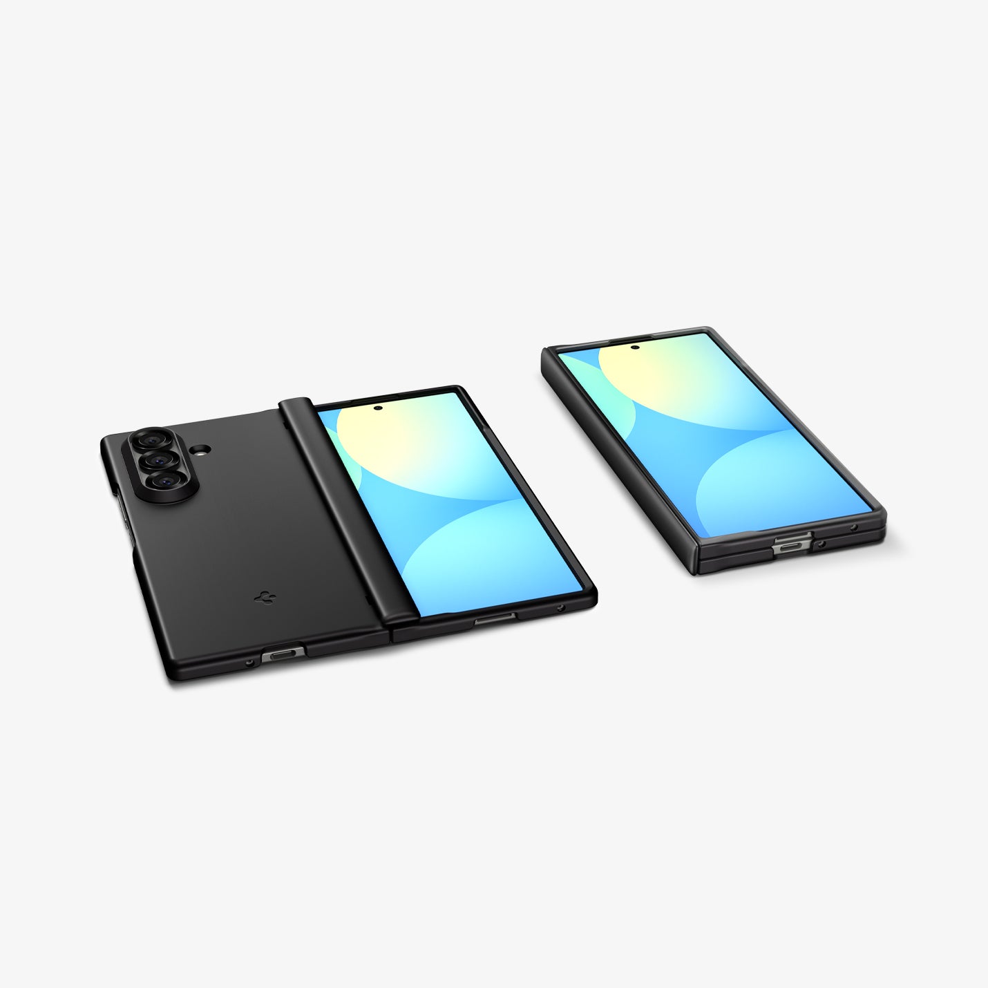 ACS09767 - Galaxy Z Fold 7 Air Fit Pro (MagFit) showing the front folded, front, hinge, back and bottoms of 2 devices
