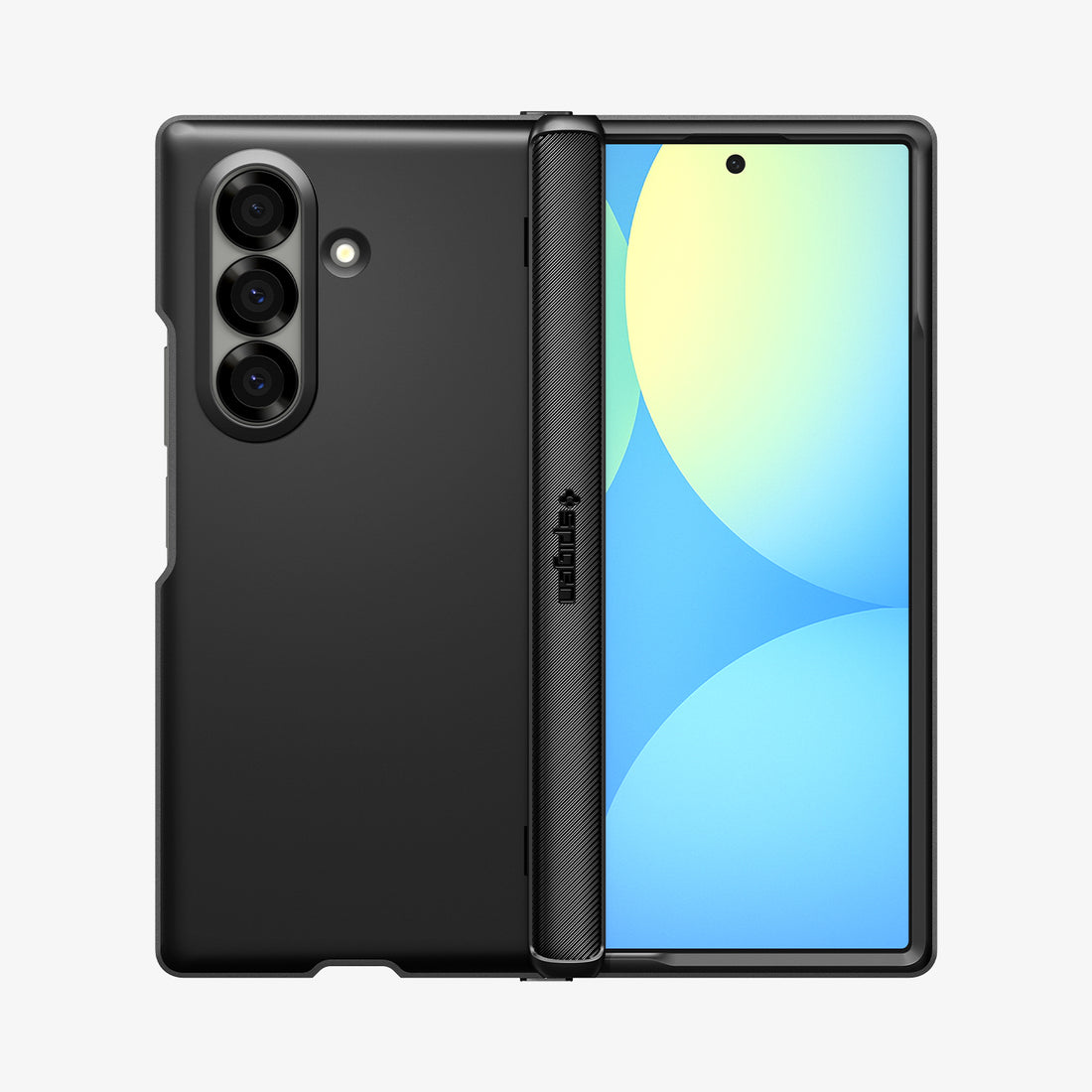 ACS09551 - Galaxy Z Fold 7 - Slim Armor Pro (MagFit) in black showing the back, hinge and front