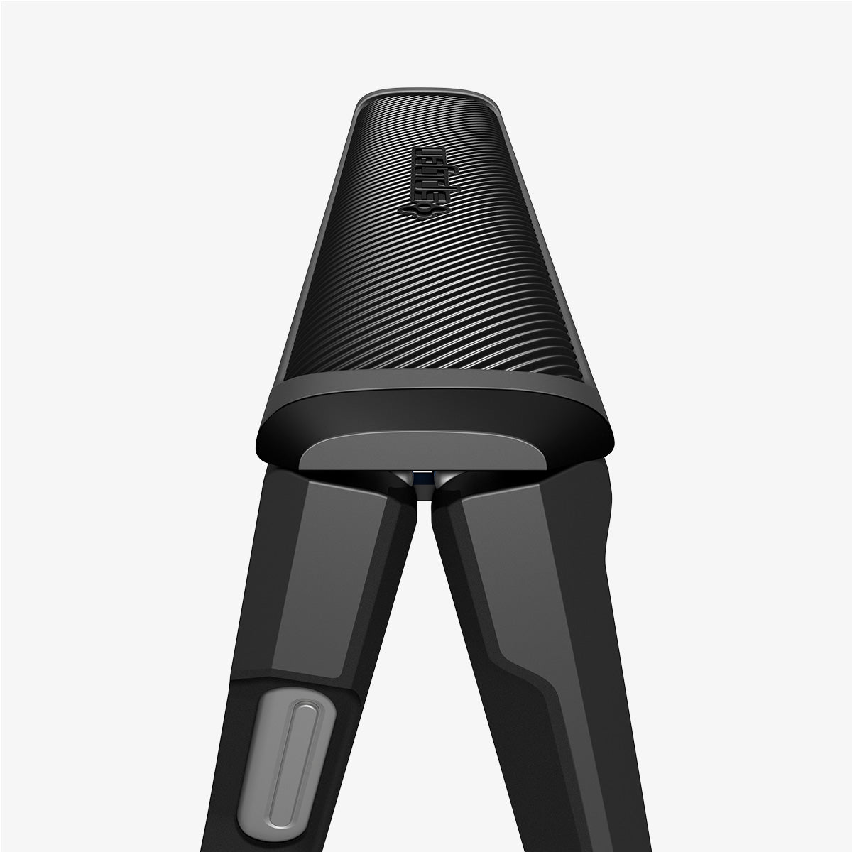 ACS09558 - Galaxy Z Flip 7 Case Slim Armor Pro (MagFit) in black showing the side hinge zoomed in