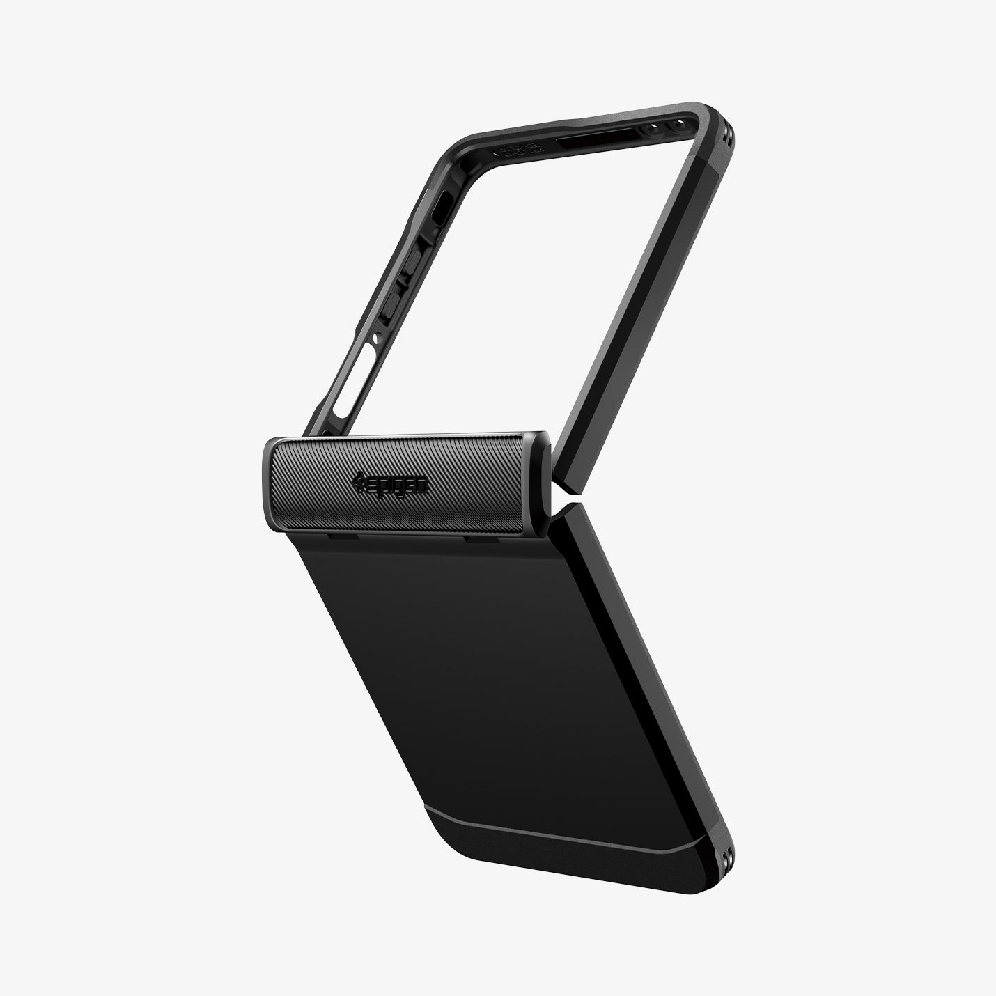 ACS09558 - Galaxy Z Flip 7 Case Slim Armor Pro (MagFit) in black showing the back and partial side