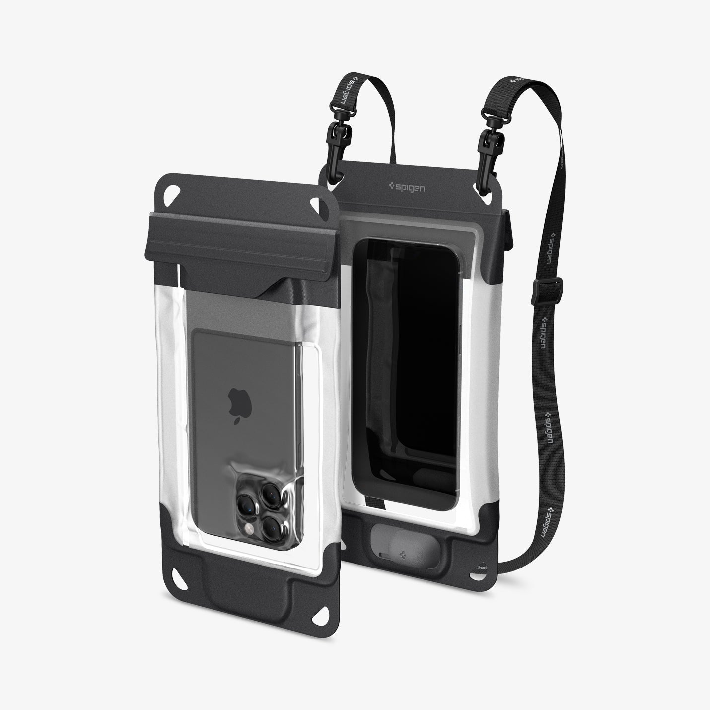ACS09306 - AquaShield Waterproof Phone Pouch | A602 in Black showing the front and back