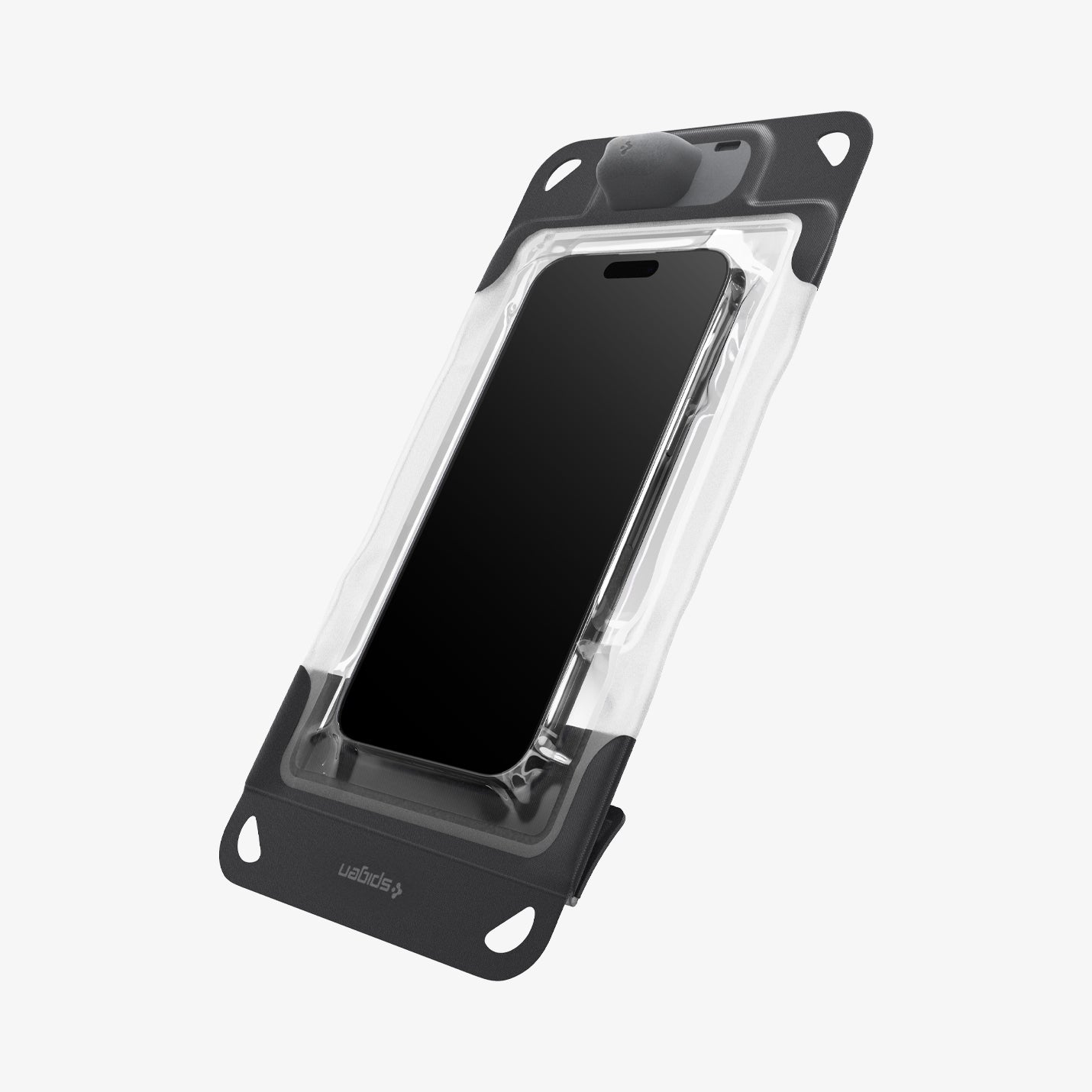 ACS09306 - AquaShield Waterproof Phone Pouch | A602 in Black showing the front and partial side
