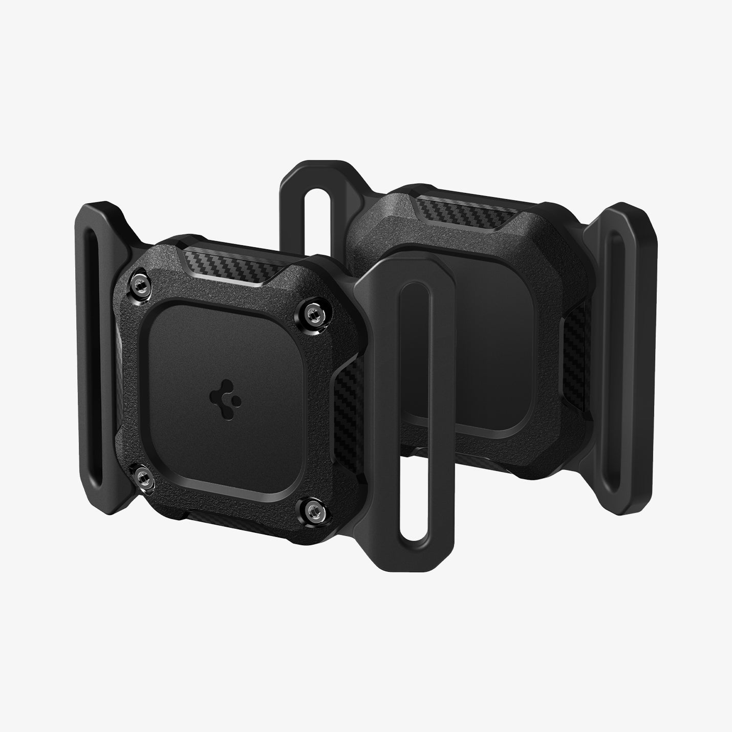 ACS09780 - Apple AirTag Tough Armor IP Pet Collar in Black showing the front, partial back and sides