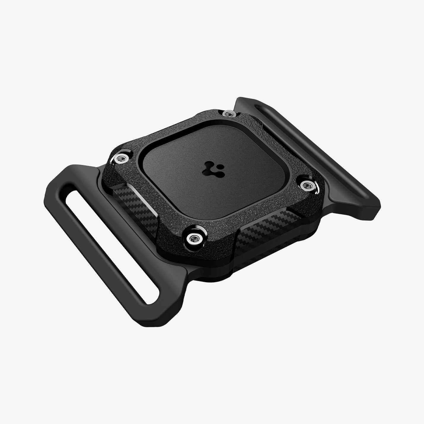 ACS09780 - Apple AirTag Tough Armor IP Pet Collar in Black showing the front and sides