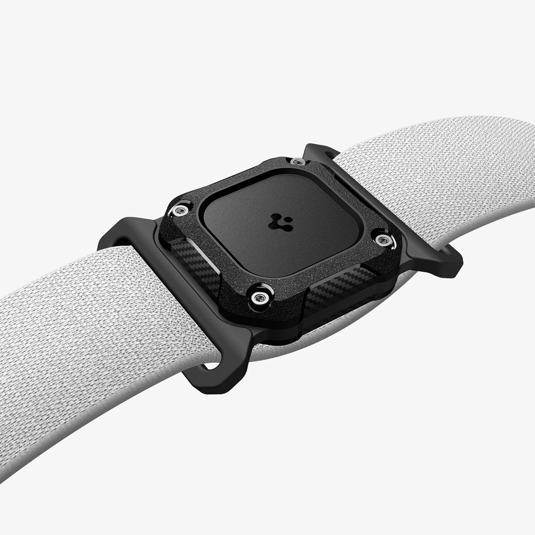 ACS09780 - Apple AirTag Tough Armor IP Pet Collar in Black showing the front and partial side