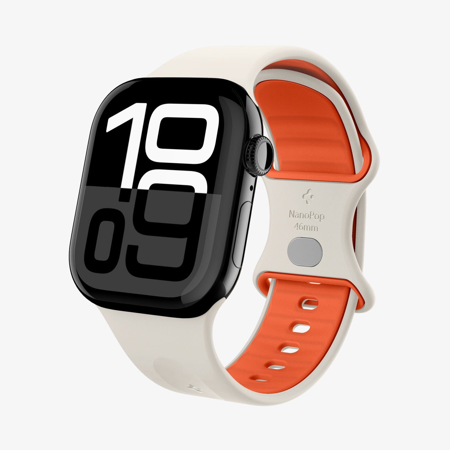 AMP09323 - Apple Watch Series - Nano Pop 46mm in Orange Beige showing the front and inside.