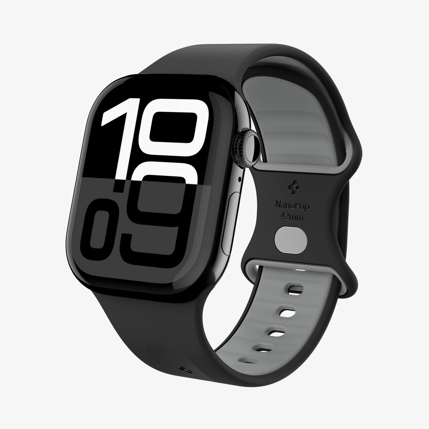 AMP09324 - Apple Watch Series - Nano Pop 42mm in Black Sesame  showing the front and inside.
