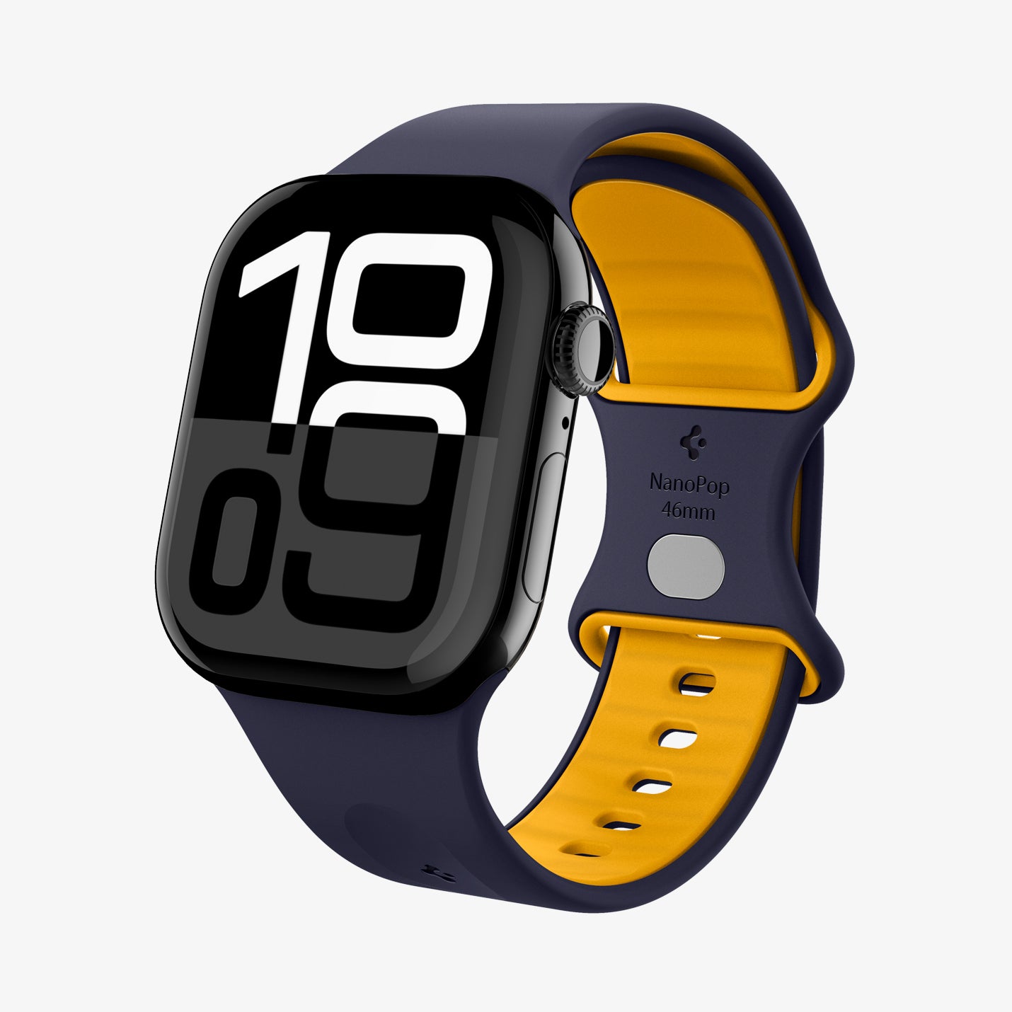 AMP09322 - Apple Watch Series - Nano Pop 46mm in Blueberry Navy showing the front and inside.