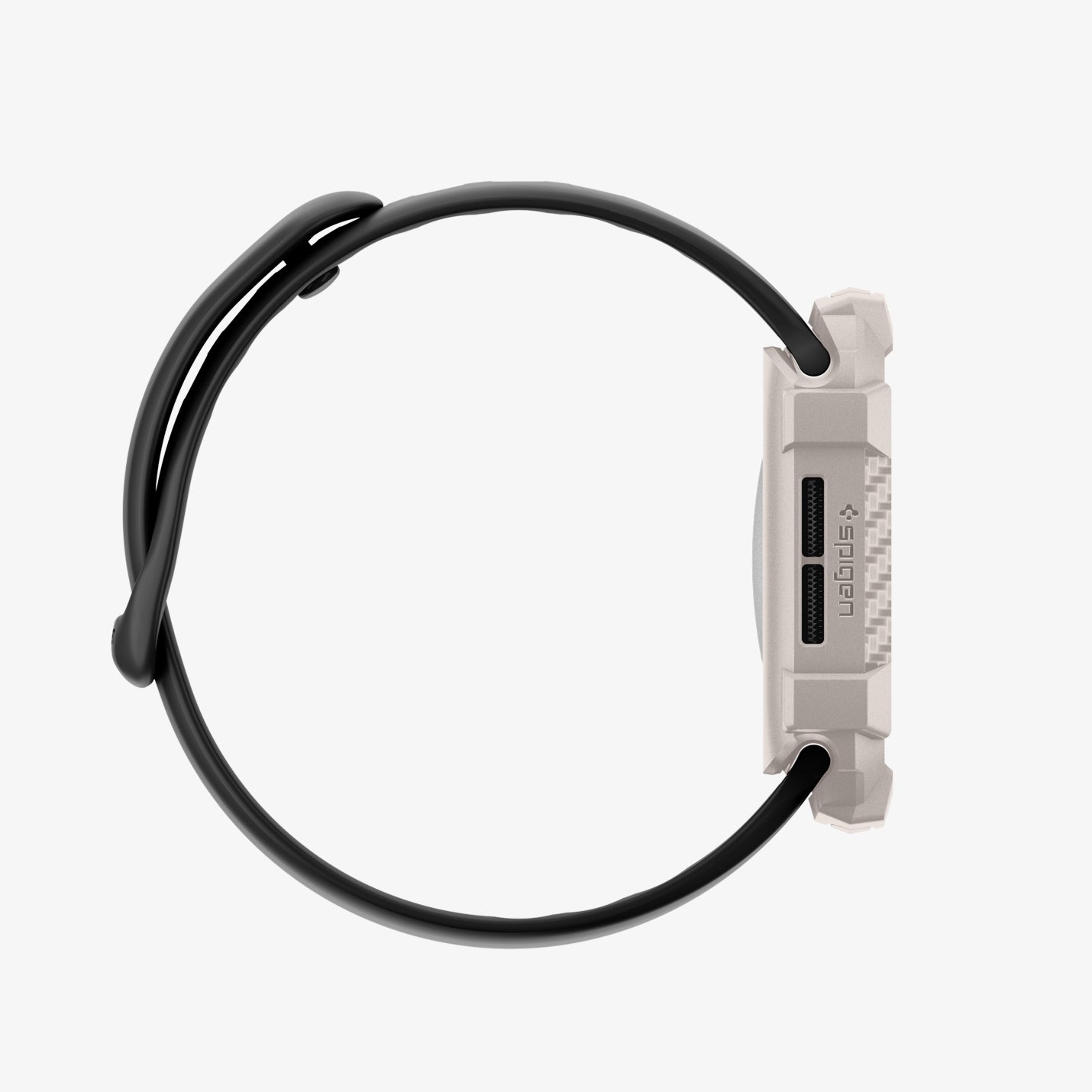 ACS10493 - Apple Watch 10/11 (42mm) Rugged Armor 2 in Dune Beige showing the side