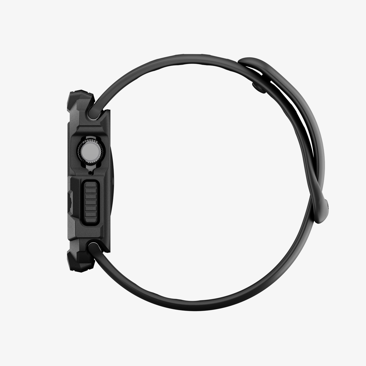 ACS10499 - Apple Watch 10/11 (46mm) Rugged Armor 2 in Matte Black showing the side