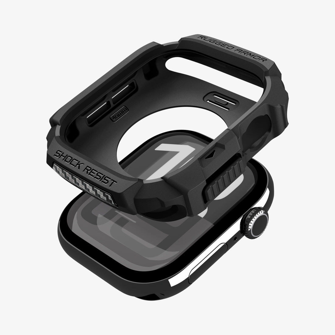 ACS10499 - Apple Watch 10/11 (46mm) Rugged Armor 2 in Matte Black showing the front