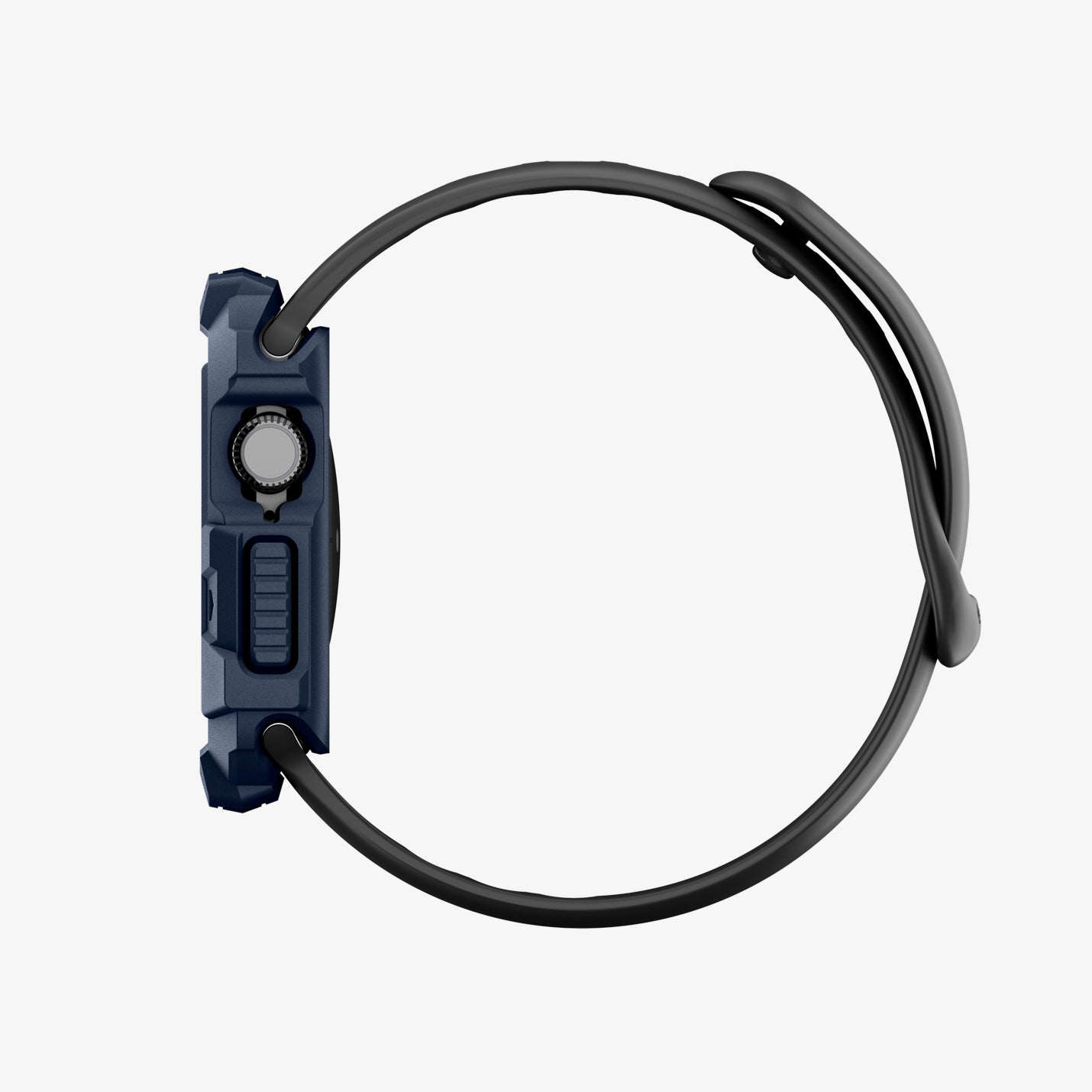 ACS10492 - Apple Watch 10/11 (42mm) Rugged Armor 2 in Navy Blue showing the side