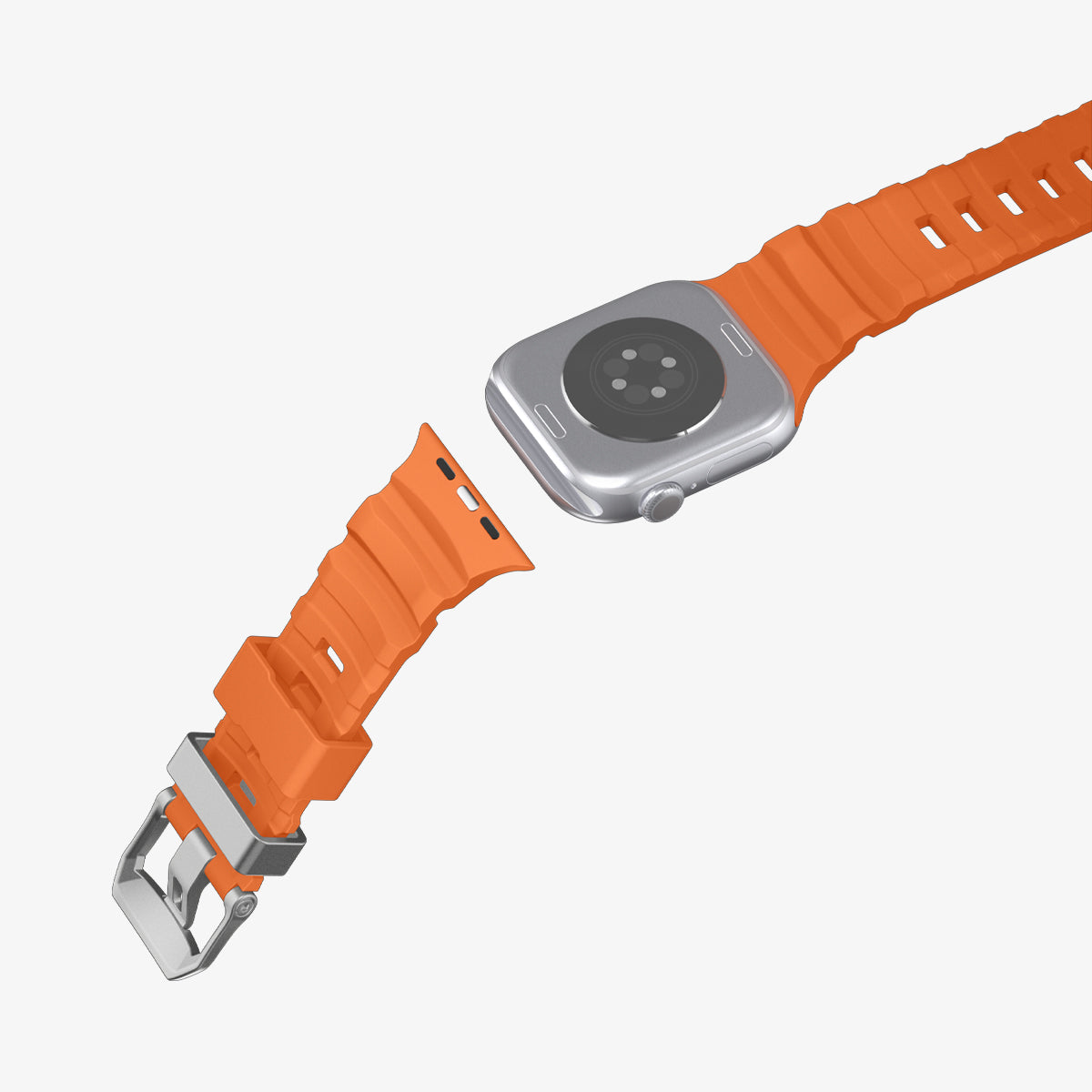 AMP10509 - Apple Watch 10/11 (46mm) WBS2 in Orange showing the back, and inner of the band one part detached