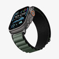 AMP10223 - Apple Watch Ultra (49mm) WBF1 in Black Green showing the partial front, side and strap