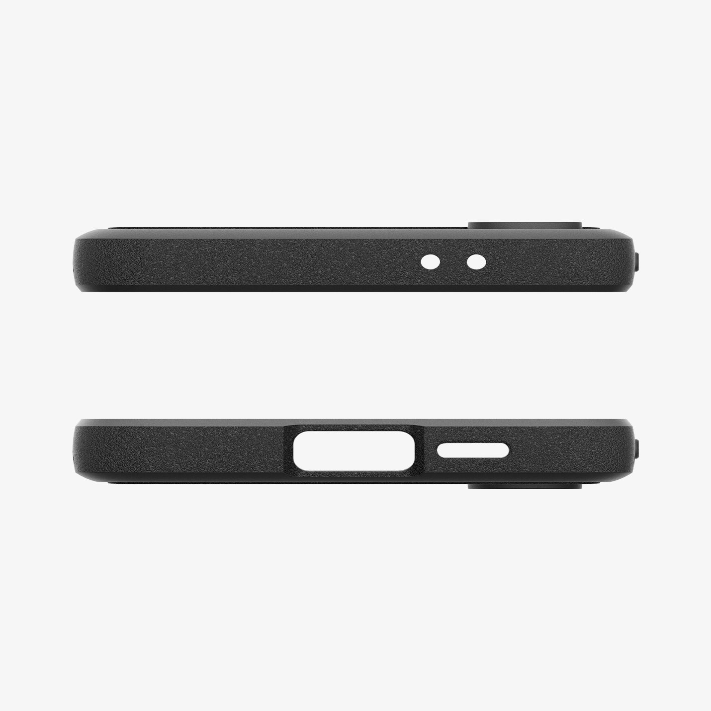 ACS08578 - Galaxy S24 FE Case Rugged Armor in Matte Black showing the top and bottom