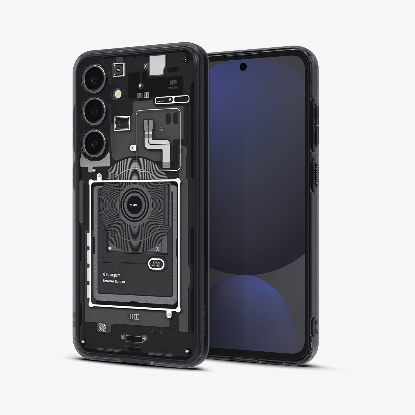 ACS08621 - Galaxy S24 FE Case Ultra Hybrid Zero One in Zero One showing the back, partial front and sides
