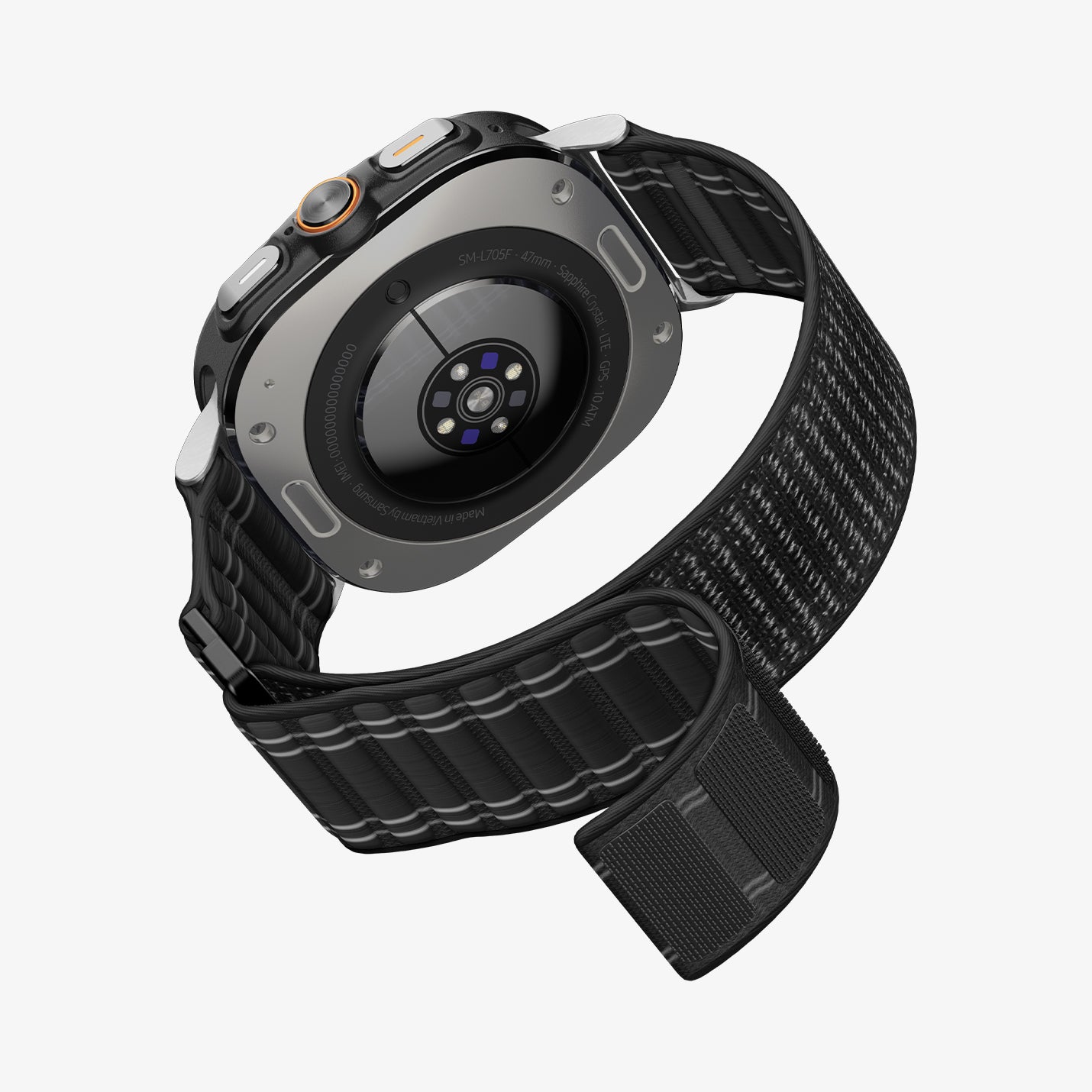 AMP10146 - Galaxy Watch Ultra WBF0 in black showing the partial side and back, inner side and bottom