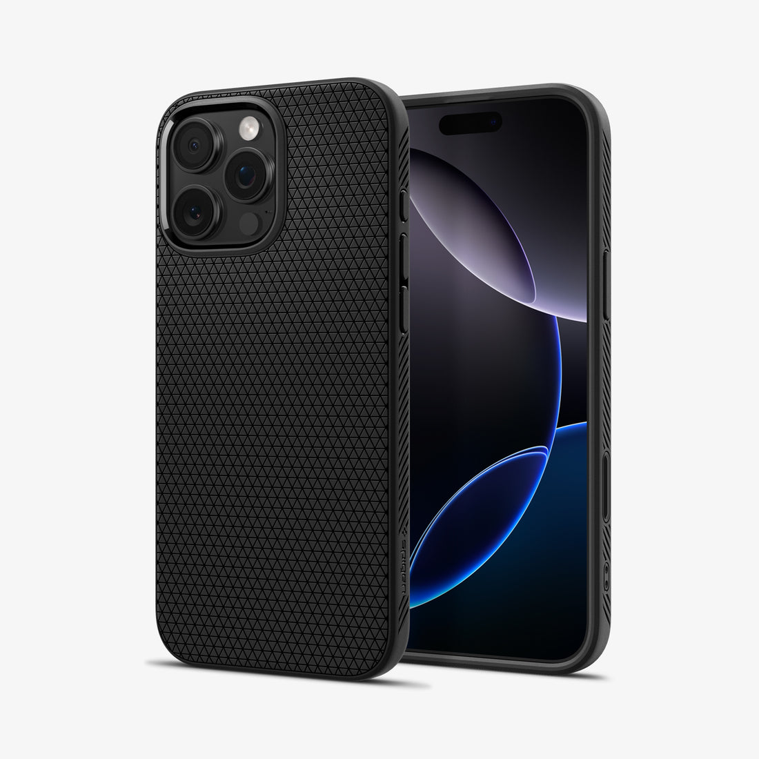 ACS09114 - iPhone 16 Pro Max Case Liquid Air T (MagFit + Camera Control) in Matte Black showing the back