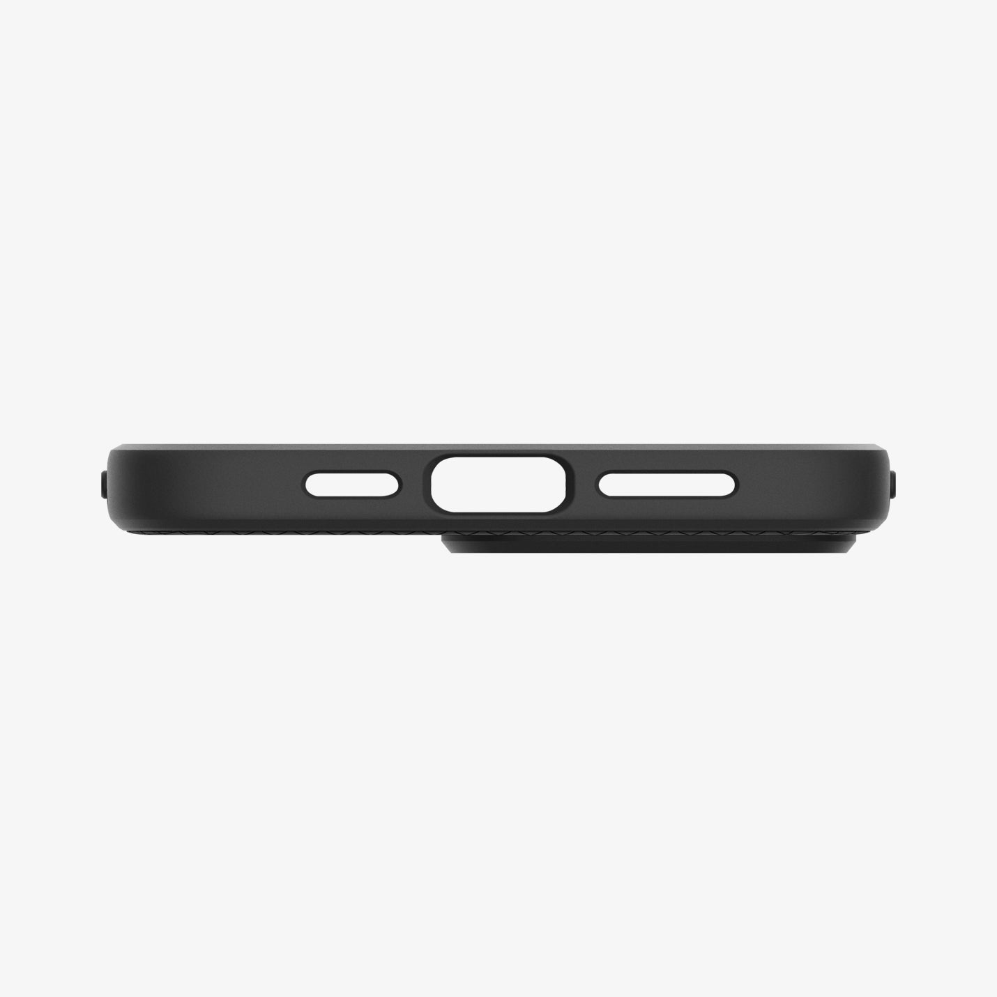 ACS09114 - iPhone 16 Pro Max Case Liquid Air T (MagFit + Camera Control) in Matte Black showing the bottom