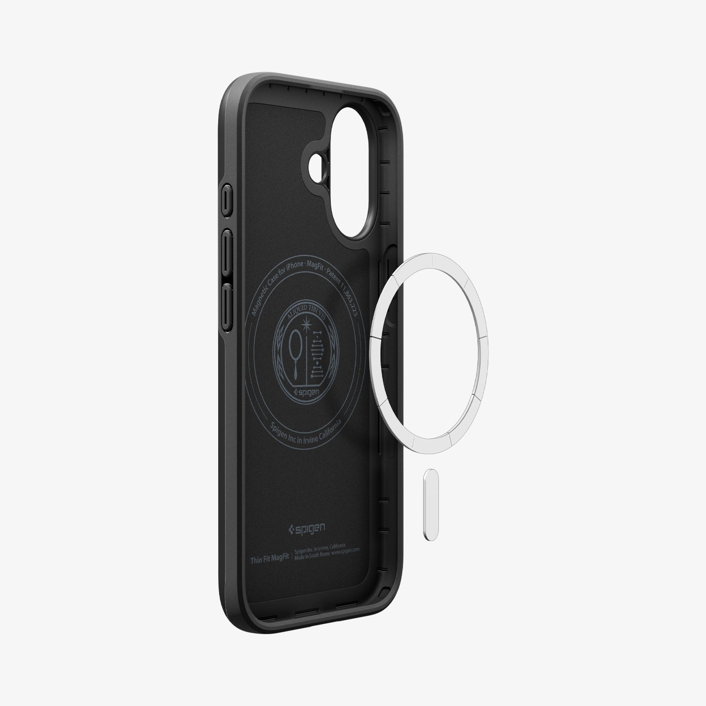 ACS09969 - iPhone 17 Thin Fit (MagFit) in Black showing inside with magfit magnet