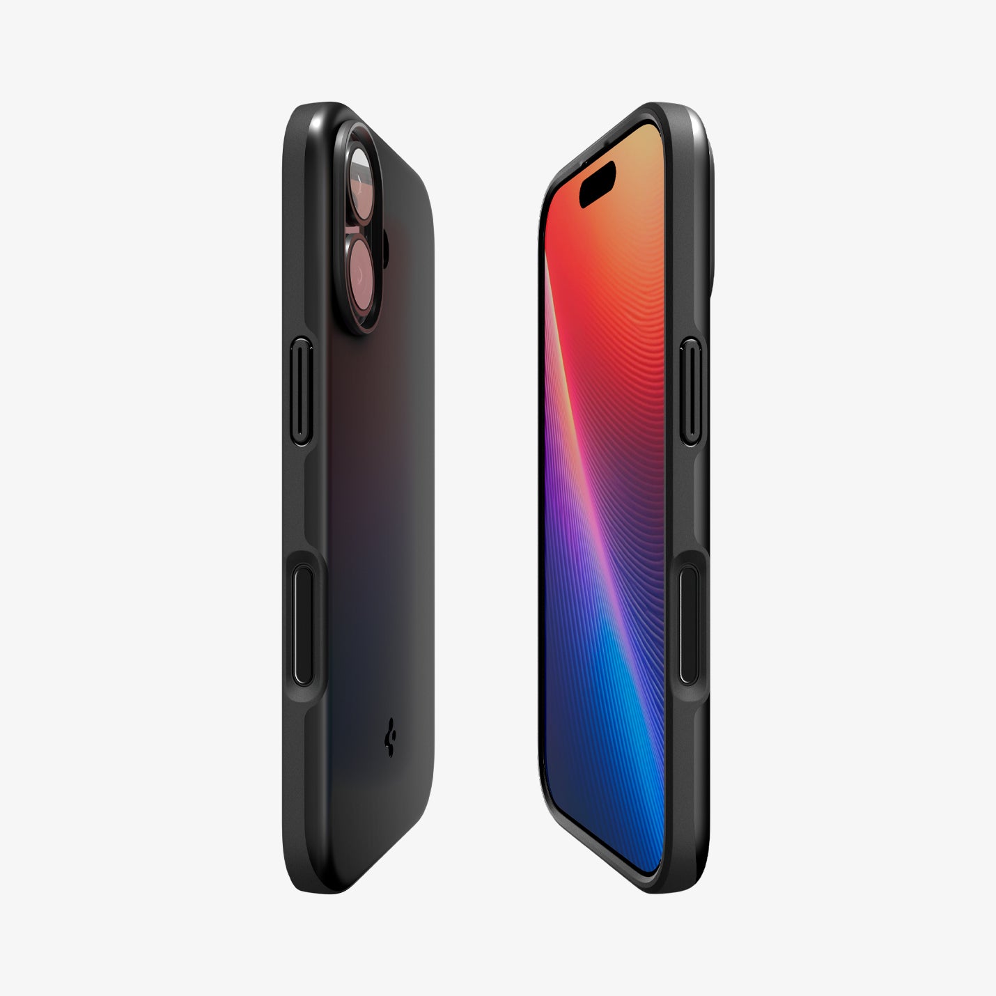 ACS09969 - iPhone 17 Thin Fit (MagFit) in Black showing the partial back, partial front, and sides