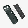 ACS09917 - iPhone 17 Air Thin Fit (MagFit) in Abyss Green showing the inner layer hovering from detached magnet ring plate and the case