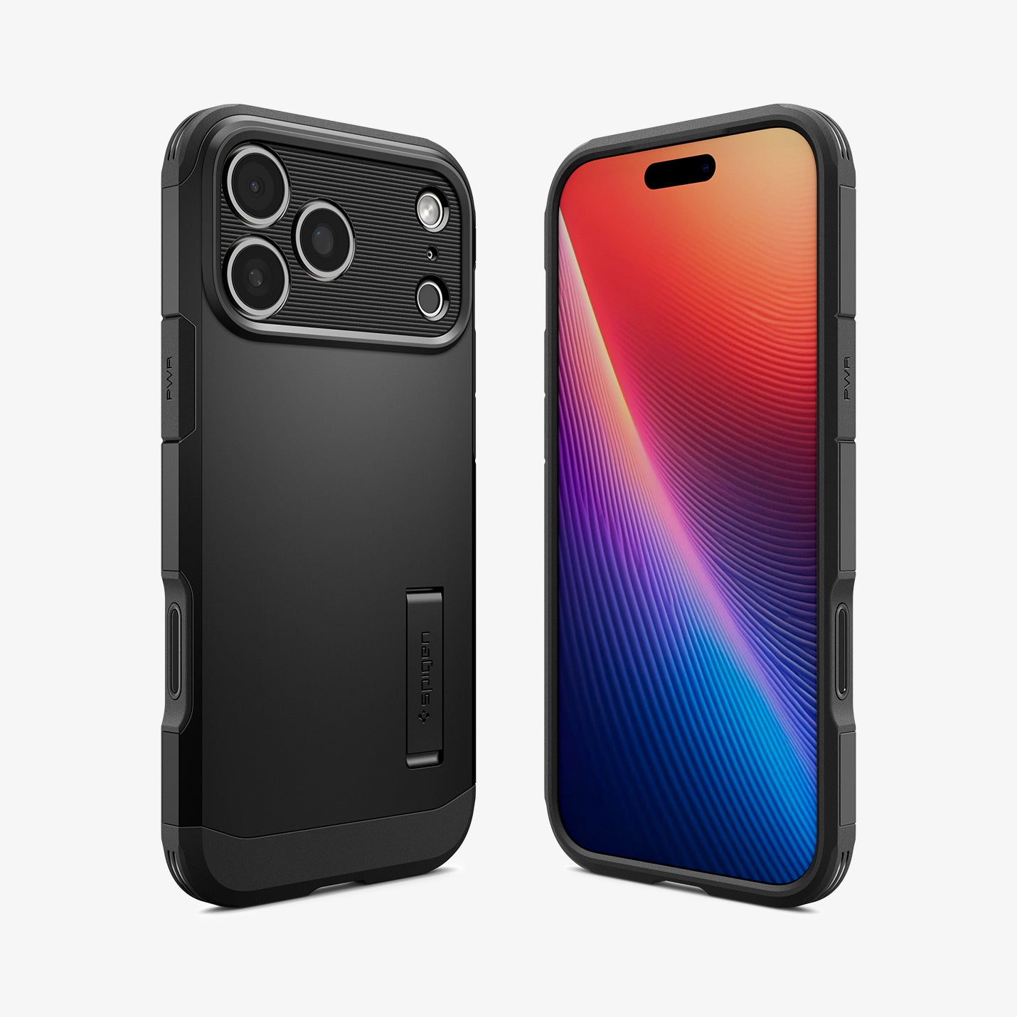 ACS09950 - iPhone 17 Pro Case Tough Armor T AI (MagFit) in black showing the back, front and sides
