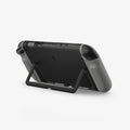 ACS10206 - Nintendo Switch 2 Case Nano Pop in Black Sesame showing the back, top and partial side propped up with the built-in kickstand