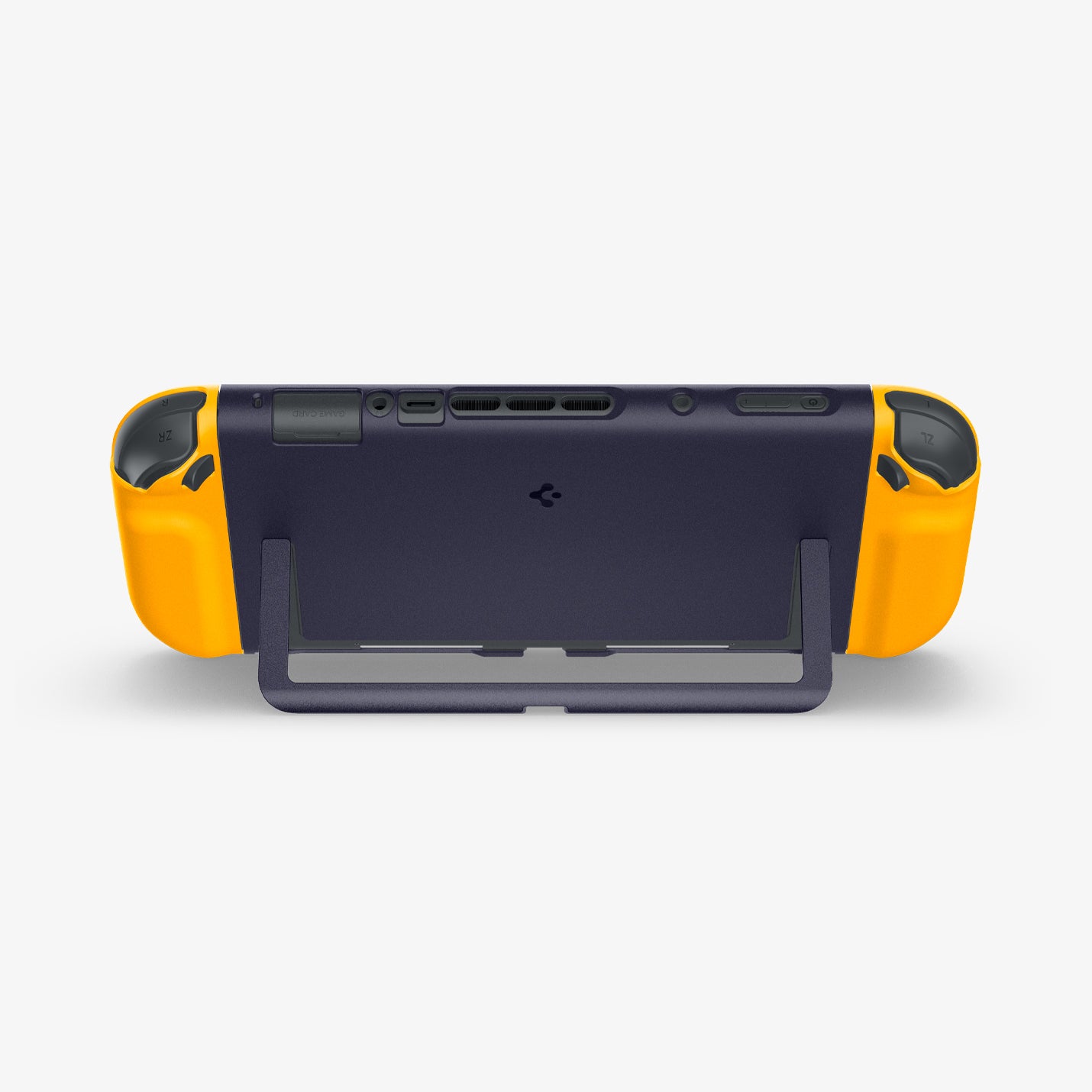 ACS10205 - Nintendo Switch 2 Case Nano Pop in Blueberry Navy showing the back, top and sides, propped up with the built-in kickstand