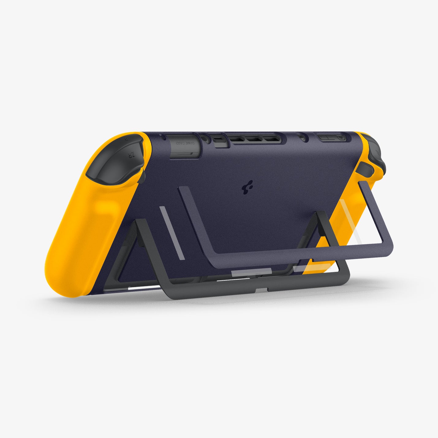 ACS10205 - Nintendo Switch 2 Case Nano Pop in Blueberry Navy showing the back, top and partial side while layers of the stand detached from each other