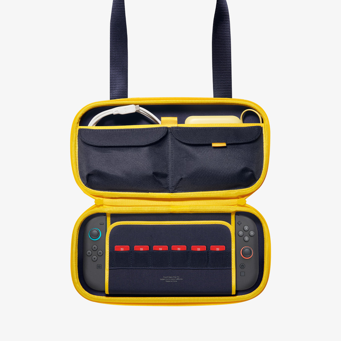 AGP09565 - Nintendo Switch 2 Nano Pop Pro Blueberry Navy showing the front with the strap