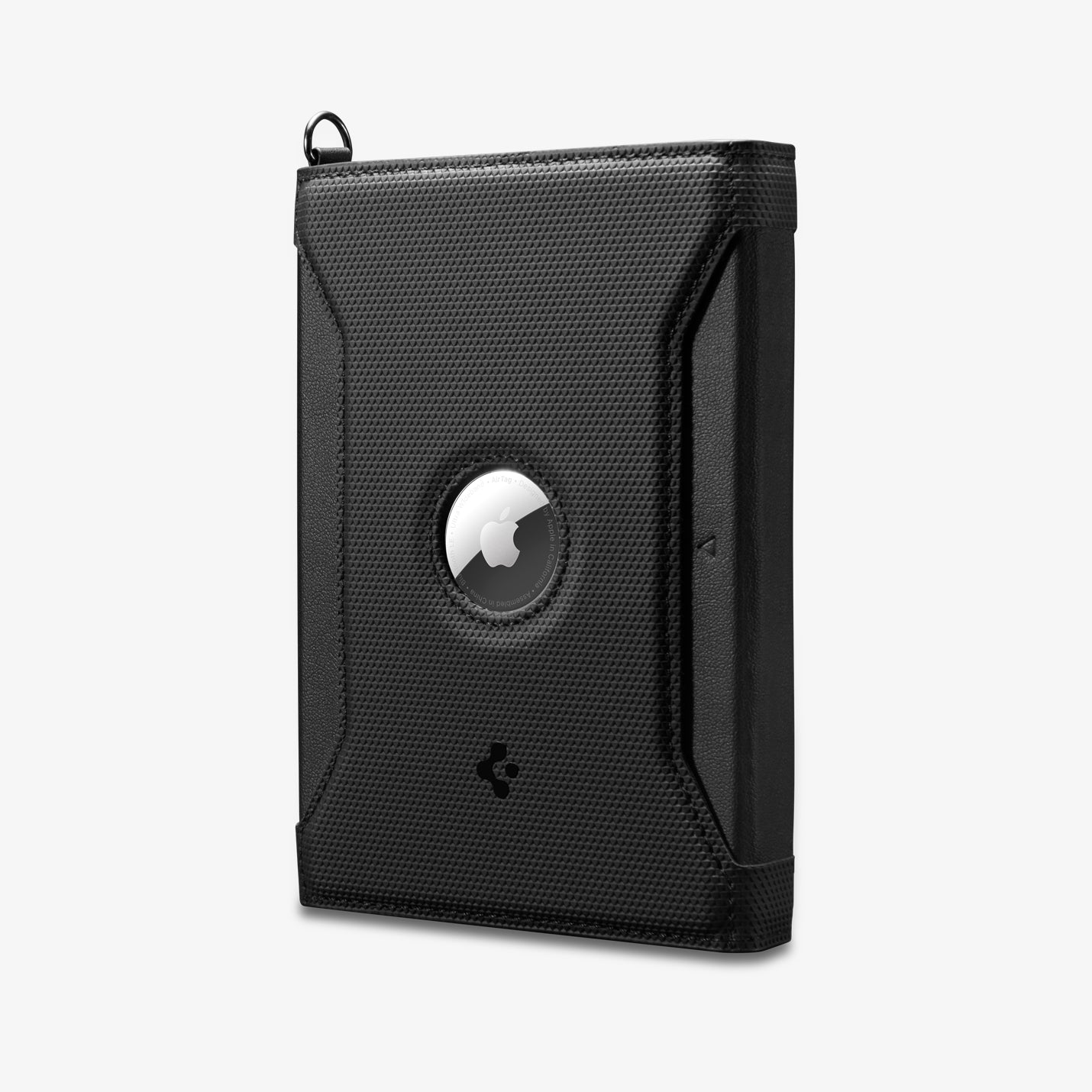 AFA08852 - Passport Holder AirTag in Black showing the front and partial bottom