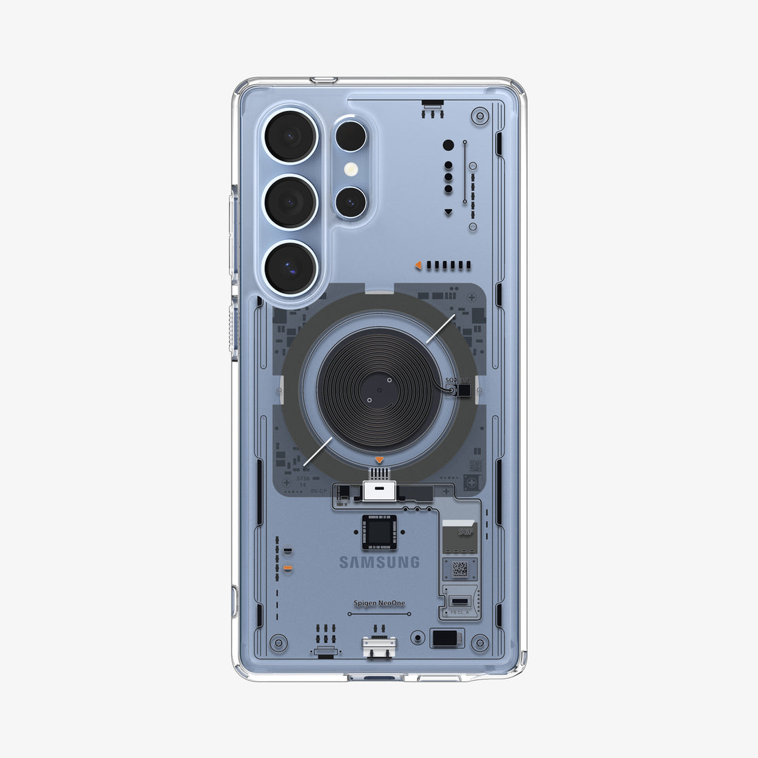 ACS08959 - Galaxy S25 Ultra Case Ultra Hybrid Metal Ring Neo One (MagFit + Qi2 Ready) in Neo One showing the back